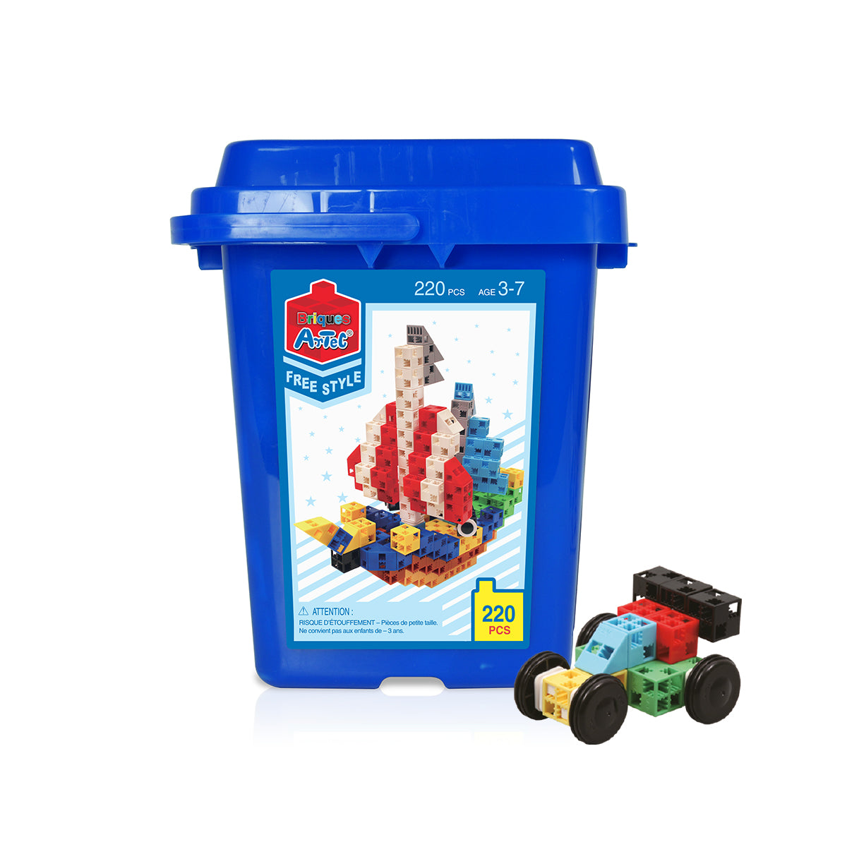 Seau de 220 pièces (couleurs vives)